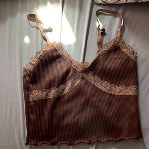 H&M Brown Cropped Tank Top